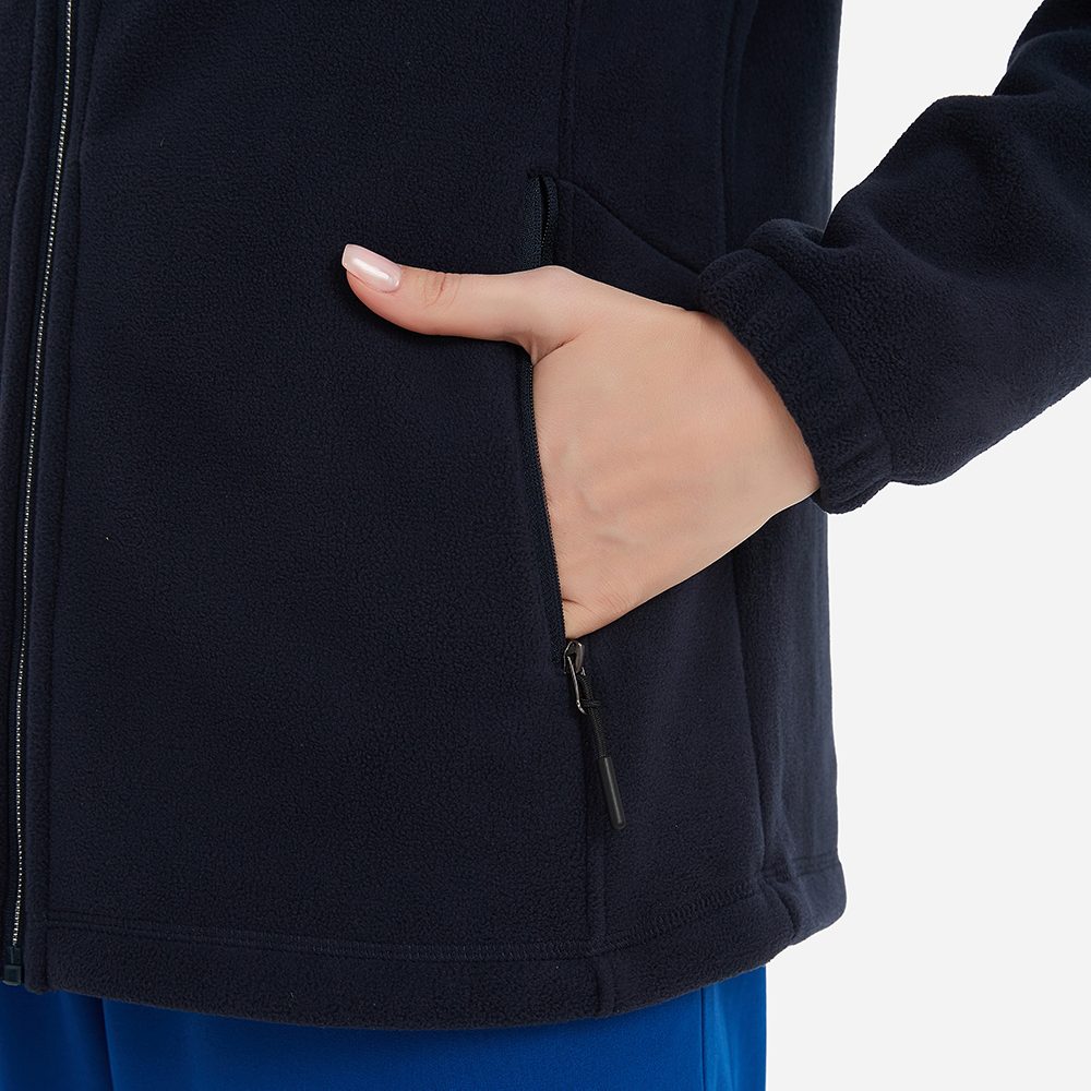 Fleece jacket zip pocket detail