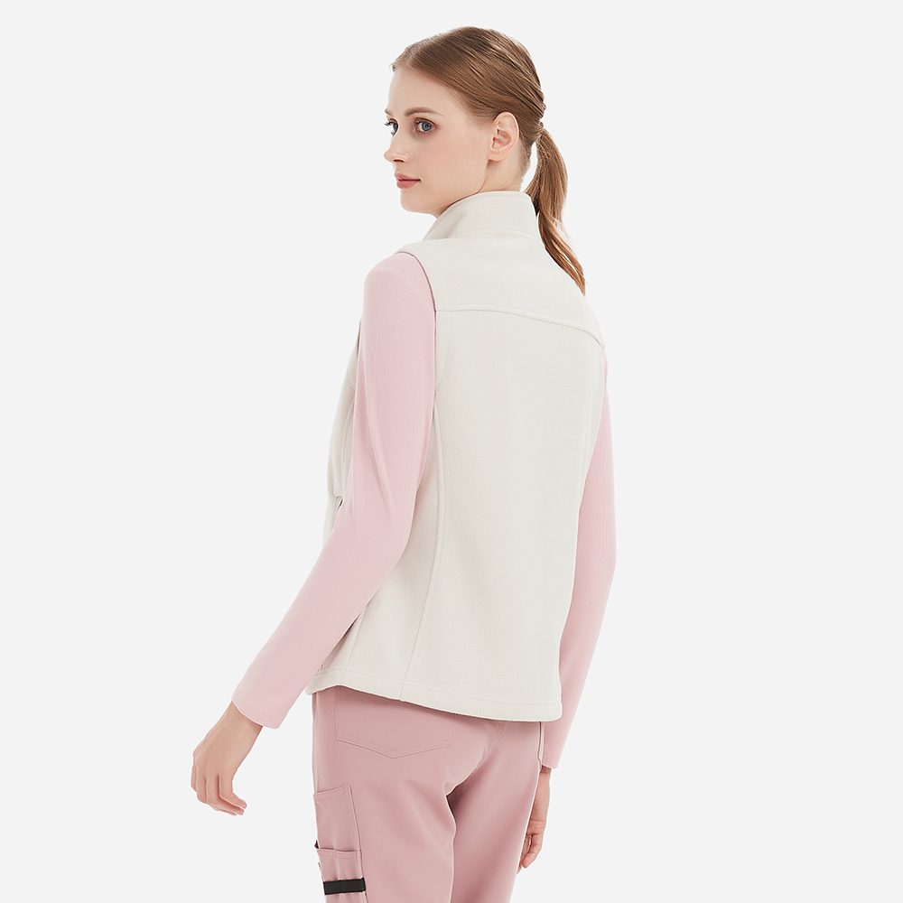 Women's fleece vest, back view